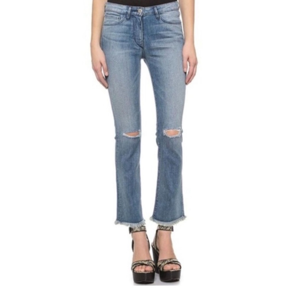 3x1 NYC Jeans Raw Hem Straight Leg in Emerson Blue